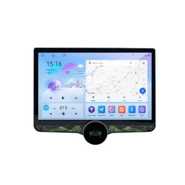 Gemstone 2K 11.5″ Android Stereo (4GB+64GB) – Single Knob, Wireless CarPlay, 4G Sim Slot, DSP Sound & Cooling Fan – Universal Fit