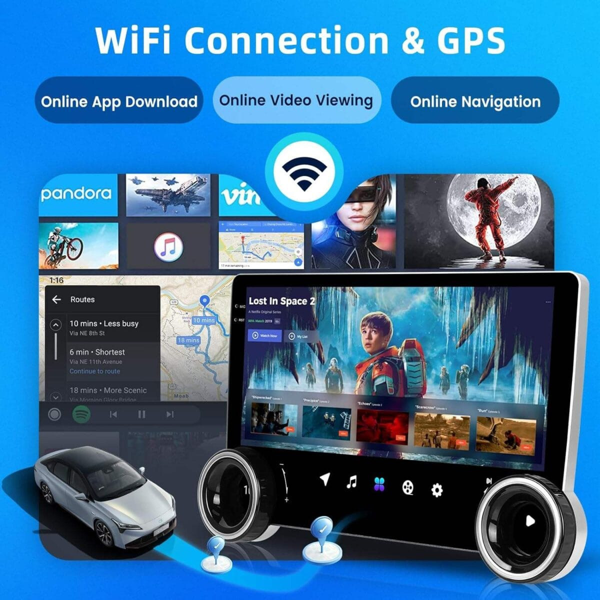 Diamond 2K X80s 10.1″ Android Stereo (4GB+64GB) with Dual Knob, Wireless CarPlay & Cooling Fan – Universal Fit - Image 6