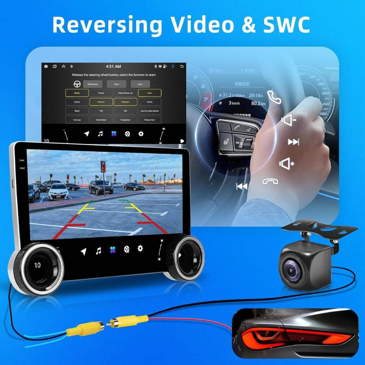 Diamond 2K X80s 10.1″ Android Stereo (4GB+64GB) with Dual Knob, Wireless CarPlay & Cooling Fan – Universal Fit - Image 5