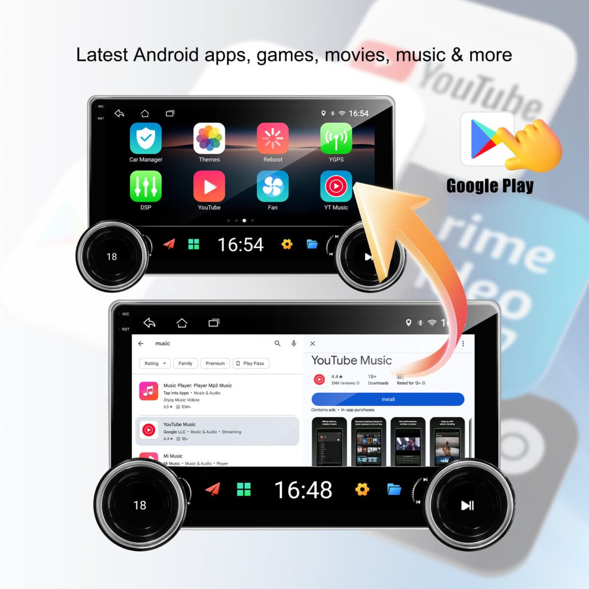 Diamond 2K X80s 10.1″ Android Stereo (4GB+64GB) with Dual Knob, Wireless CarPlay & Cooling Fan – Universal Fit - Image 4
