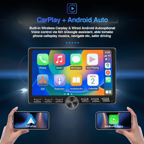 Alternative view of Diamond P80s 10.1" Android Stereo (2GB+32GB) with Dual Knob & Wireless CarPlay & Cooling Fan