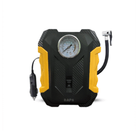 DAPS Portable DC Tyre Inflator 12V, 150 PSI with Analog Pressure Gauge and LED Light