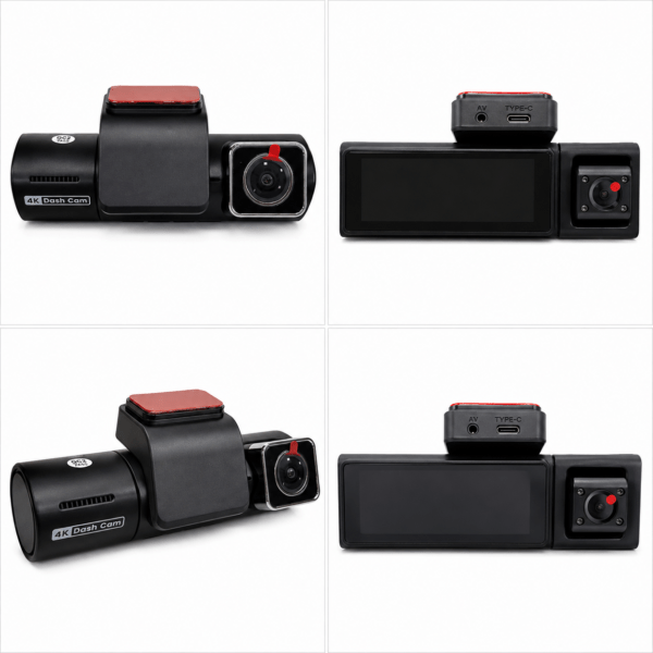 Alternative view of Dean 4K 3 Channel Dash Cam – Front, Inside & Rear Camera | 3.2" IPS Screen | WiFi App Control | Night Vision | Loop Recording | G-Sensor